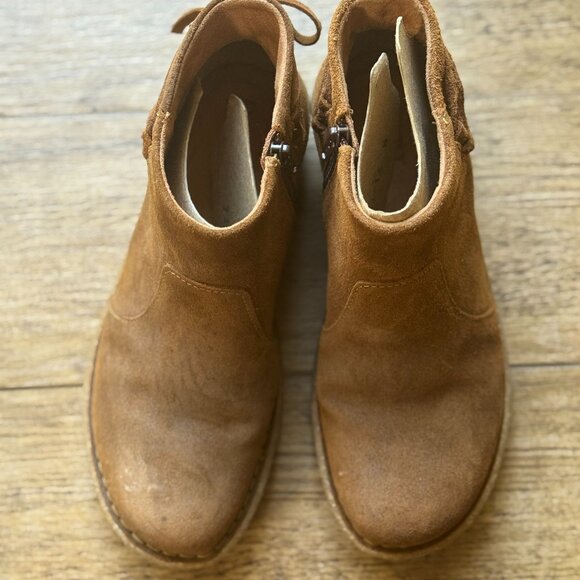 BORN Viana Boots Women's Size 8 Brown Glazed Ginger Wedge Bootie BR0065257 Zip - Picture 12 of 12